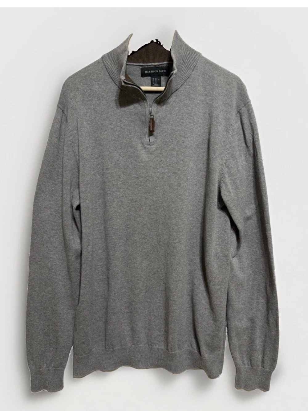 Harrison Davis 100% cotton gray knit long sleeve knit pullover sweater